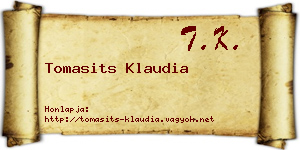 Tomasits Klaudia névjegykártya