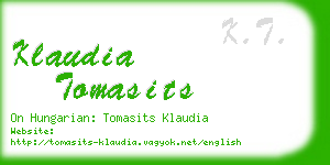 klaudia tomasits business card